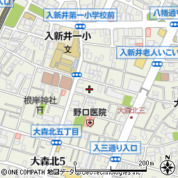 東京都大田区大森北4丁目周辺の地図