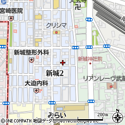 ＮＢパーキング武蔵新城第２駐車場周辺の地図