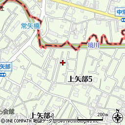 神奈川県相模原市中央区上矢部5丁目7周辺の地図
