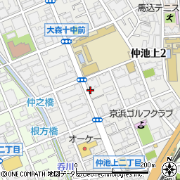 東京都大田区仲池上2丁目周辺の地図