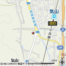 福井県若狭町（三方上中郡）気山周辺の地図