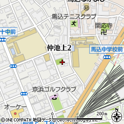 東京都大田区仲池上2丁目6周辺の地図