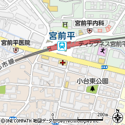 ダイソー宮前平駅前店周辺の地図