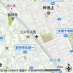 東京都大田区仲池上2丁目25周辺の地図