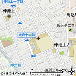 大田区立大森第十中学校周辺の地図