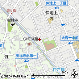 東京都大田区仲池上2丁目25-2周辺の地図