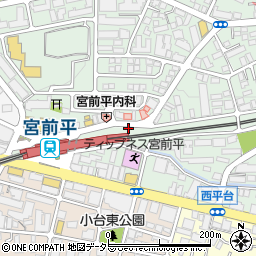 東急ライフィア宮前平駅前コインパーキング周辺の地図