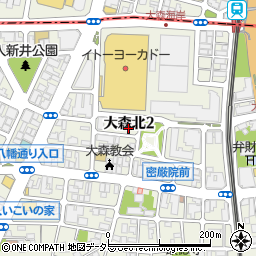 東京都大田区大森北2丁目周辺の地図