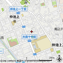 東京都大田区仲池上2丁目12周辺の地図