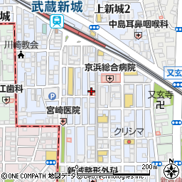 キッチンオリジン　武蔵新城店周辺の地図