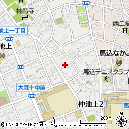 東京都大田区仲池上2丁目3周辺の地図