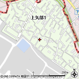 神奈川県相模原市中央区上矢部1丁目5周辺の地図