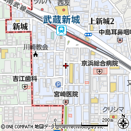 コインパーク武蔵新城第３駐車場周辺の地図