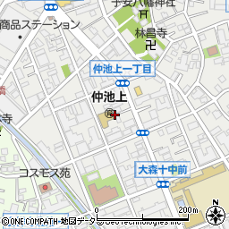 東京都大田区仲池上1丁目21周辺の地図