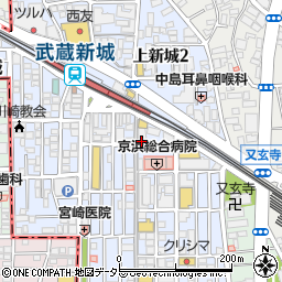 日本橋山喜多 武蔵新城店周辺の地図