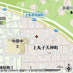 神奈川県川崎市中原区上丸子天神町70周辺の地図