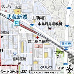 サイゼリヤ 武蔵新城駅前店周辺の地図