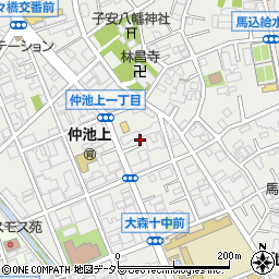 東京都大田区仲池上1丁目20周辺の地図