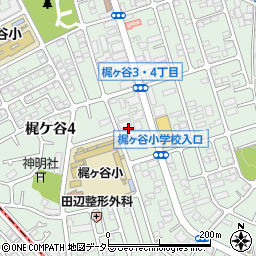 神奈川県川崎市高津区梶ケ谷周辺の地図