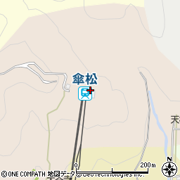 丹後海陸交通株式会社　傘松バス駅周辺の地図