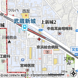 路地裏居酒屋 江戸村 武蔵新城店周辺の地図