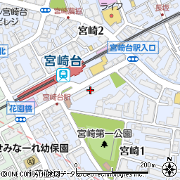 ポニークリーニング宮崎台駅前店周辺の地図