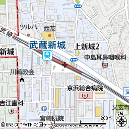 崎陽軒武蔵新城店周辺の地図