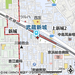 ポピー薬局武蔵新城店周辺の地図