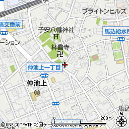 東京都大田区仲池上1丁目周辺の地図