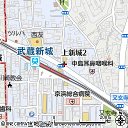キングラム　武蔵新城店周辺の地図