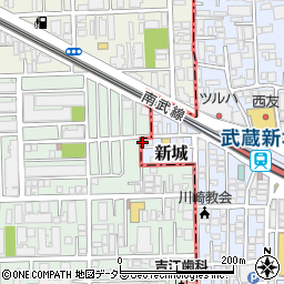 シンコウパーク武蔵新城第一駐車場周辺の地図