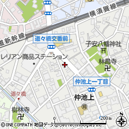 東京都大田区仲池上1丁目23周辺の地図