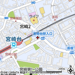 河合塾マナビス　宮崎台校周辺の地図