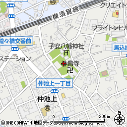 東京都大田区仲池上1丁目14周辺の地図