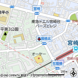 名鉄協商川崎宮前平駐車場周辺の地図