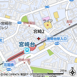 ファミリーマート宮崎台駅前店周辺の地図