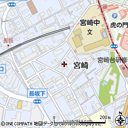 神奈川県川崎市宮前区宮崎周辺の地図