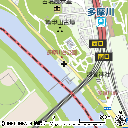 東京都水道局調布取水所周辺の地図