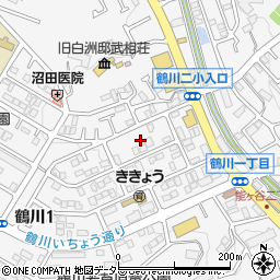東京都町田市鶴川1丁目22周辺の地図