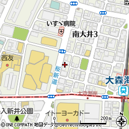 東京都品川区南大井3丁目28周辺の地図