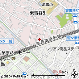 東京都大田区東雪谷5丁目40周辺の地図