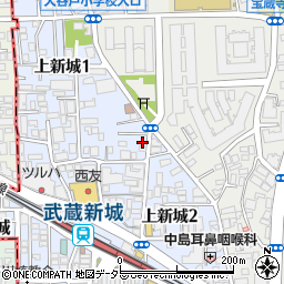 まいばすけっと武蔵新城駅北店周辺の地図