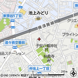 東京都大田区仲池上1丁目15周辺の地図