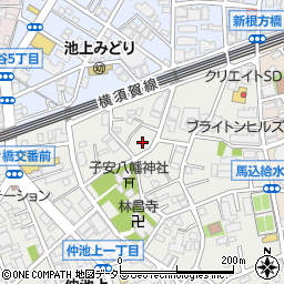 東京都大田区仲池上1丁目4周辺の地図