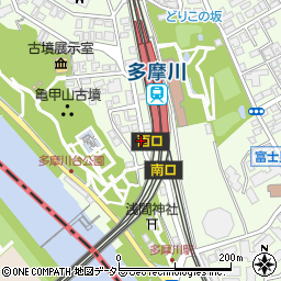 多摩川駅駅前駐車場周辺の地図