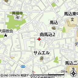 東京都大田区南馬込2丁目周辺の地図