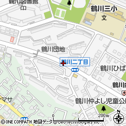 鶴川二周辺の地図