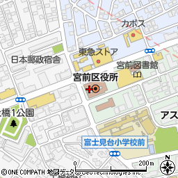 宮前区役所　総合案内周辺の地図