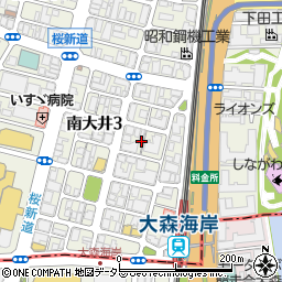 東京都品川区南大井3丁目21周辺の地図