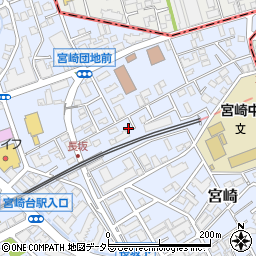 神奈川県川崎市宮前区宮崎165周辺の地図